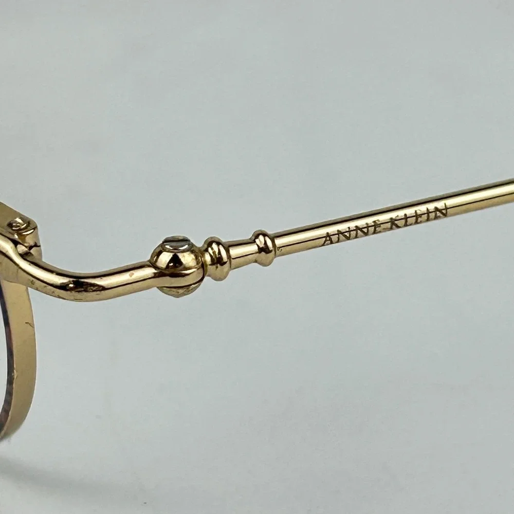 Anne Klein K1067 Women Eyeglasses‎ Frame Gold Tone Round Full Rim 49-18-135mm